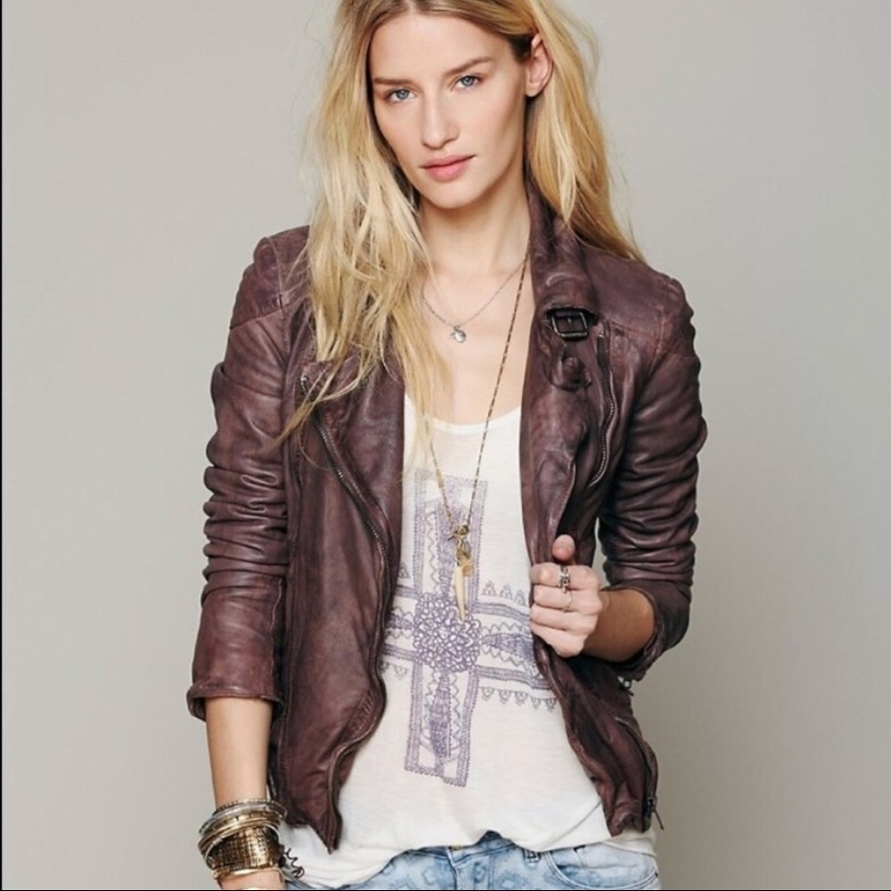 Free People Muuba Leather Jacket